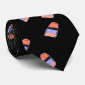 Cute Snoep Doodles Halloween Black Stropdas (Opgerold)