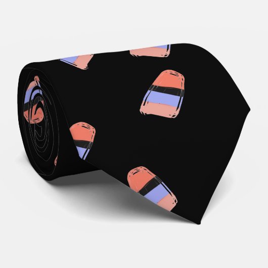 Cute Snoep Doodles Halloween Black Stropdas (Opgerold)