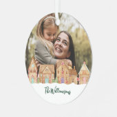 Cute Snoep Gingerbrood Houders Foto Metalen Ornament (Voorkant links)