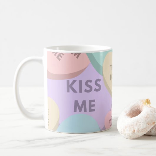 Cute Snoep Hearts Valentijnsdag Koffiemok (Met donut)