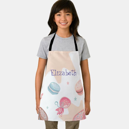 Cute Snoep Macarons Personalized Schort (Insitu)