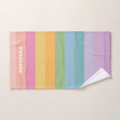 Cute Snoep pasta regenboogstripes, gepersonaliseer Bad Handdoek (Handdoek)