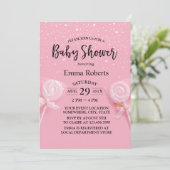 Cute Snoep Pastel Roze Baby shower Kaart (Staand voorkant)