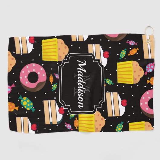Cute Snoep Pattern Golfhanddoek (Horizontaal)