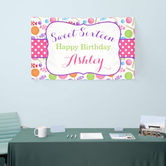 Cute Snoep Sweet 16 Birthday Party Spandoek (Beurs)