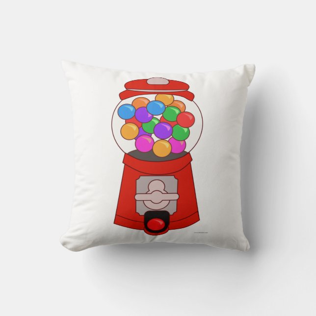 Cute Snoepautomaat Cartoon Illustratie Kussen (Voorkant)