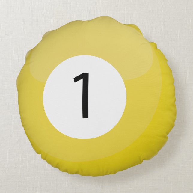 Cute Snooker Pool Billiard Ball Rond Kussen (Achterkant)