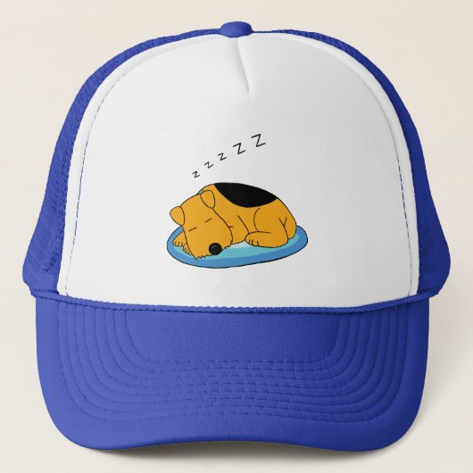Cute Snoring Puppy Dog Trucker Hat Pet (Voorkant)