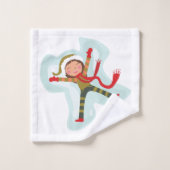 Cute Snow Angel Girl Bad Handdoek (Wasdoekje)