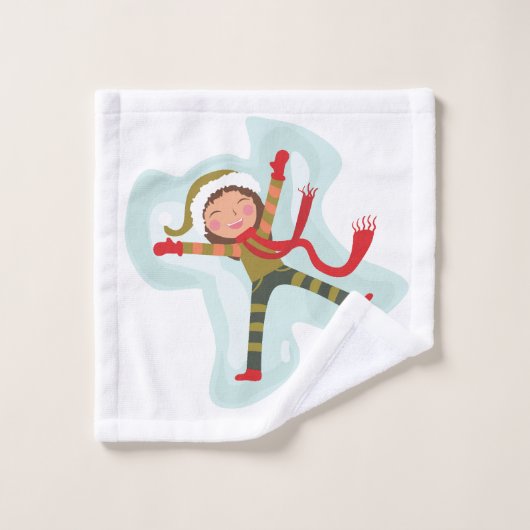 Cute Snow Angel Girl Bad Handdoek (Wasdoekje)