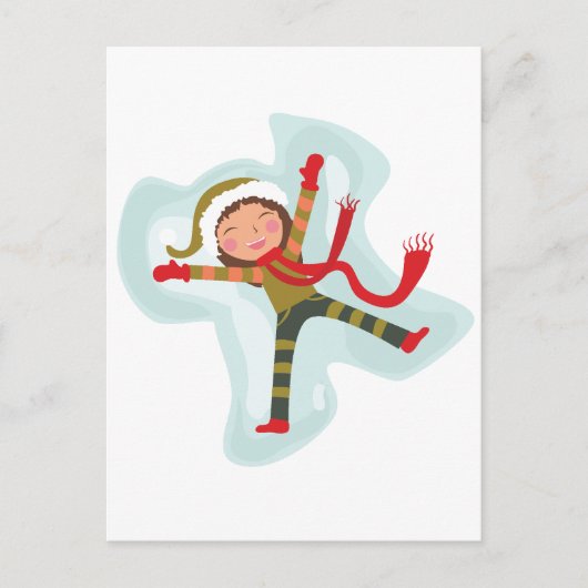 Cute Snow Angel Girl Briefkaart (Voorkant)