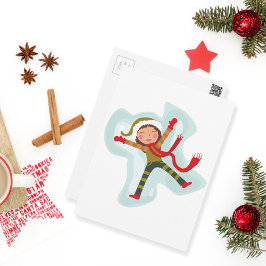 Cute Snow Angel Girl Briefkaart