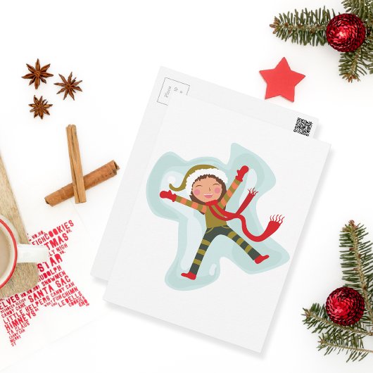 Cute Snow Angel Girl Briefkaart