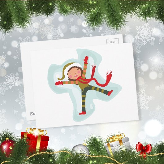 Cute Snow Angel Girl Briefkaart