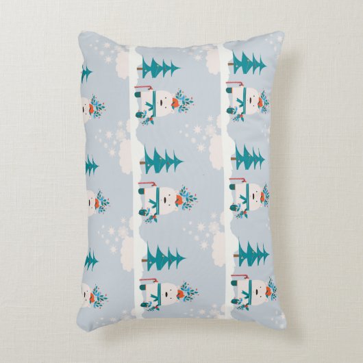 Cute Snow Beer Kinder Kerstmis Accent Kussen (Voorkant(Verticaal))