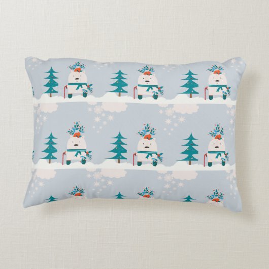 Cute Snow Beer Kinder Kerstmis Accent Kussen (Achterkant)