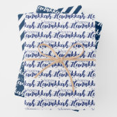 Cute Snow Bubbles & Stripes Happy Hanukkah Inpakpapier Vel (In situ)
