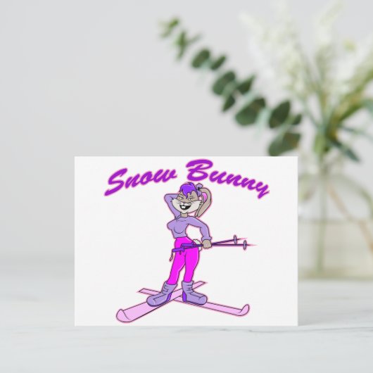 Cute Snow Bunny Briefkaart (Staand voorkant)