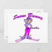 Cute Snow Bunny Briefkaart (Voorkant / Achterkant)