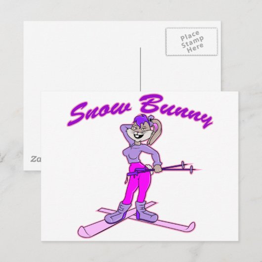 Cute Snow Bunny Briefkaart (Voorkant / Achterkant)