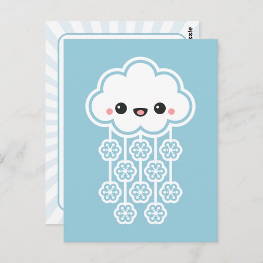 Cute Snow Cloud Briefkaart (Voorkant / Achterkant)