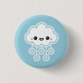 Cute Snow Cloud Ronde Button 3,2 Cm (Voorkant)