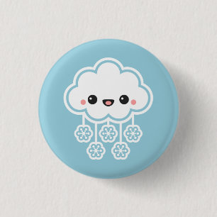 Cute Snow Cloud Ronde Button 3,2 Cm