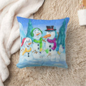 Cute snow family cartoon kussen (Deken)