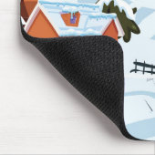 Cute Snow Filling Winter Scene with Deer Muismat (Hoek)