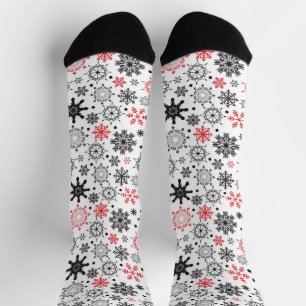 Cute Snow Flakes Colorful Illustration Pattern Sokken