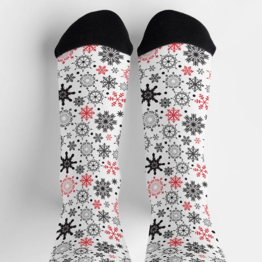 Cute Snow Flakes Colorful Illustration Pattern Sokken (Top)