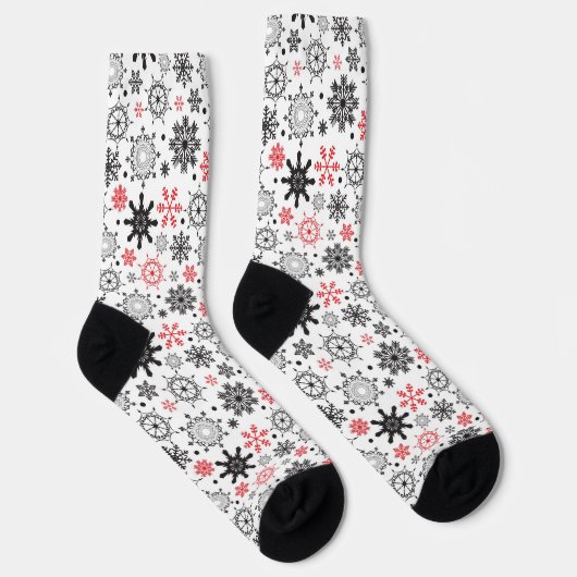 Cute Snow Flakes Colorful Illustration Pattern Sokken (Rechts)