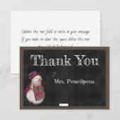 Cute Snow Girl Chalkboard Hartelijk dank Bedankkaart (Voorkant / Achterkant)