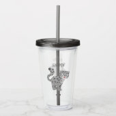 Cute snow leopard cartoon acryl drinkbeker (Voorkant)