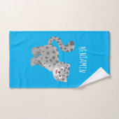 Cute snow leopard cartoon bad handdoek (Handdoek)