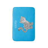 Cute snow leopard cartoon badmat (Voorkant Verticaal)