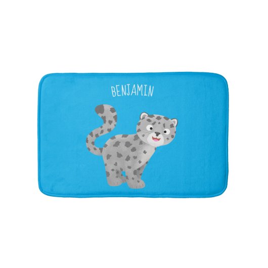 Cute snow leopard cartoon badmat (Voorkant)