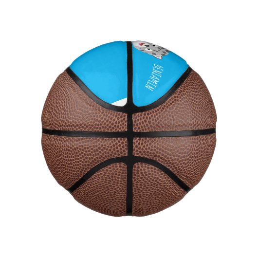 Cute snow leopard cartoon basketbal (Rechts)
