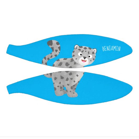 Cute snow leopard cartoon basketbal (Panelen)