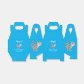 Cute snow leopard cartoon bedankdoosjes (Uitgevouwen)