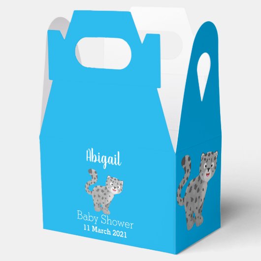 Cute snow leopard cartoon bedankdoosjes (Geopend)