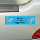 Cute snow leopard cartoon bumpersticker (Op auto)