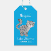 Cute snow leopard cartoon cadeaulabel (Voorkant)