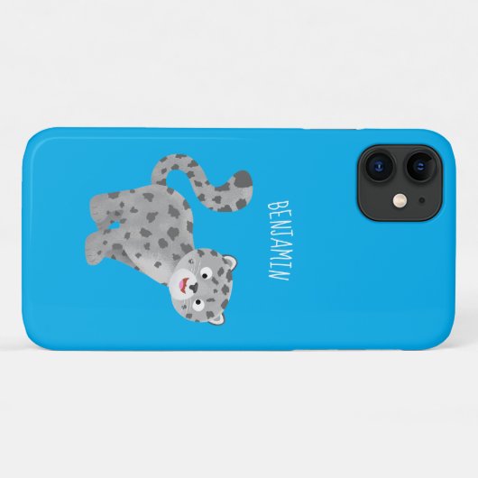 Cute snow leopard cartoon Case-Mate iPhone case (Achterkant (horizontaal))