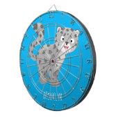 Cute snow leopard cartoon dartbord (Voorkant Rechts)