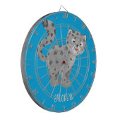 Cute snow leopard cartoon dartbord (Voorkant Links)