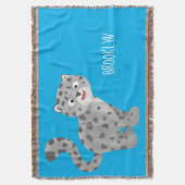 Cute snow leopard cartoon deken (Voorkant Verticaal)