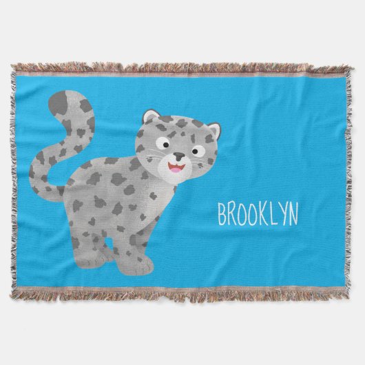 Cute snow leopard cartoon deken (Voorkant)