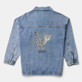 Cute snow leopard cartoon denim jacket (Achterkant)