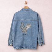 Cute snow leopard cartoon denim jacket (Hangar)